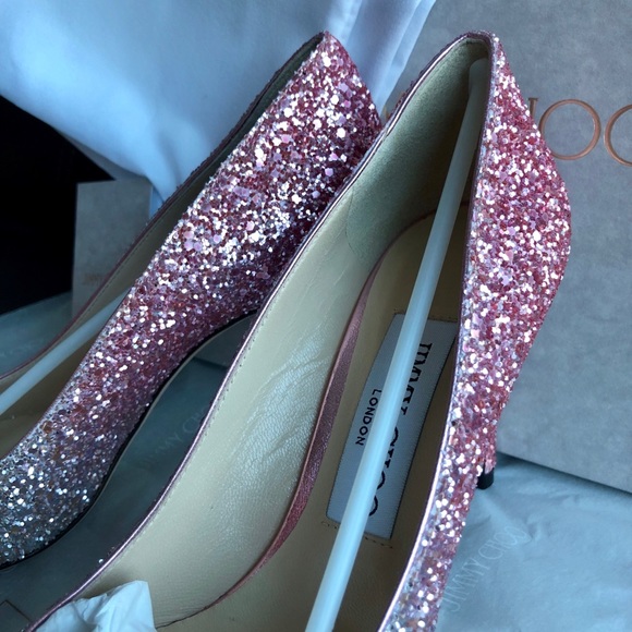 JIMMY CHOO ROMY 85 Glitter Pumps - Picture 6 of 8